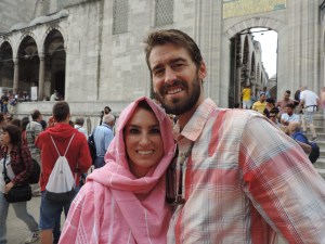 Outside the Blue Mosque with Alexa & Matt